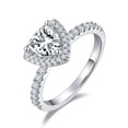thumbnail image 1 of 1 Carat Moissanite Pave Prong Set Diamond Engagement Ring In 18K White Gold Plating Over Silver(D Color, VVS1 Clarity), 1 of 5