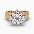 thumbnail image 1 of 6 Prong Wide Band Round Cut Moissanite 18k Ring, 1 of 6