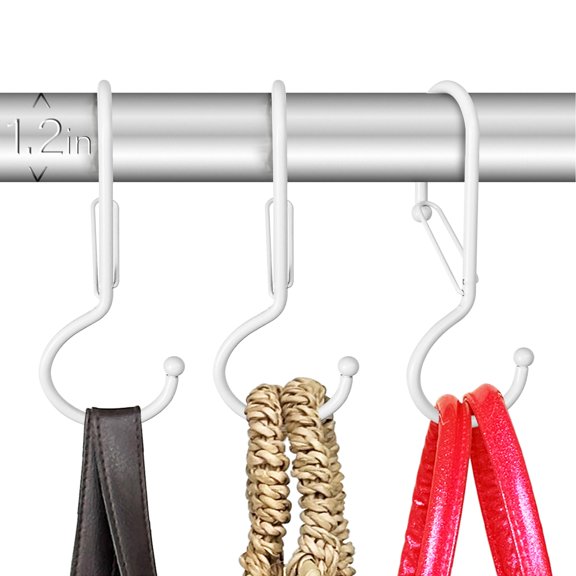 6 Purse Hanger for Closet. S-Shaped Hooks S Hooks Twist Design. Anti Drop S-Shaped Hook ( Twisted)