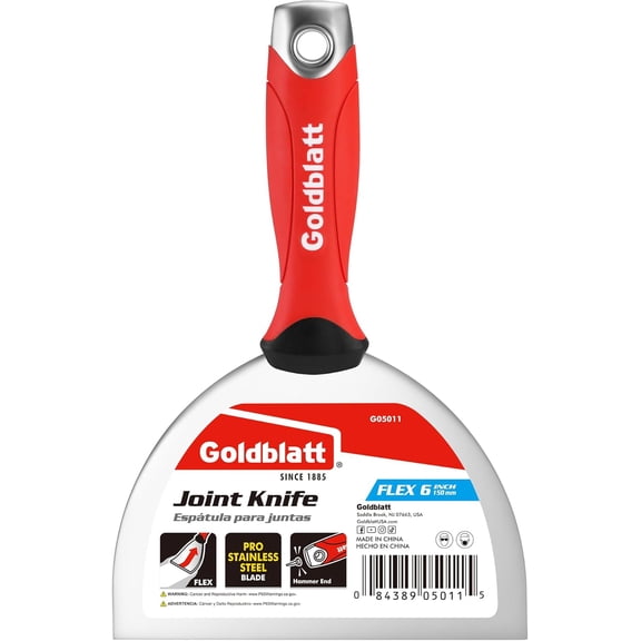 6" Putty Knife, Stainless Steel Scraping Paint, Putty Knife Scraper with Hammer End, Soft Grip, Perfect for Drywall Repairing and Finishing