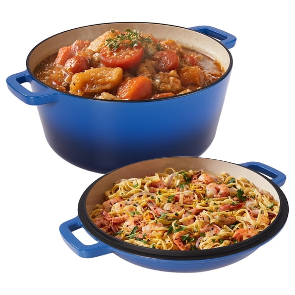 6 QT Ceramic Dutch Oven with 2 QT Aluminum Lid, Burgundy Non-Stick Enameled Pot with Stainless Steel Bottom, Oven & Dishwasher Safe for Roasting Baking on Gas Induction Stovetop