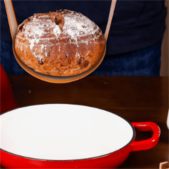 6 QT Enameled Cast Iron Dutch Oven - Sourdough for Bread Baking & Casseroles and more - 10 inch base, includes 5 Blade Bread Lame & Non-Stick Silicone Sling