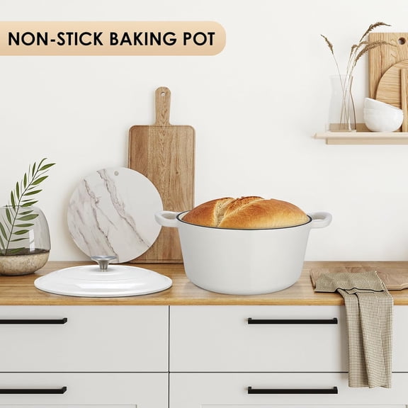 6 Qt Enameled Cast Iron Dutch Oven Pot with Lid