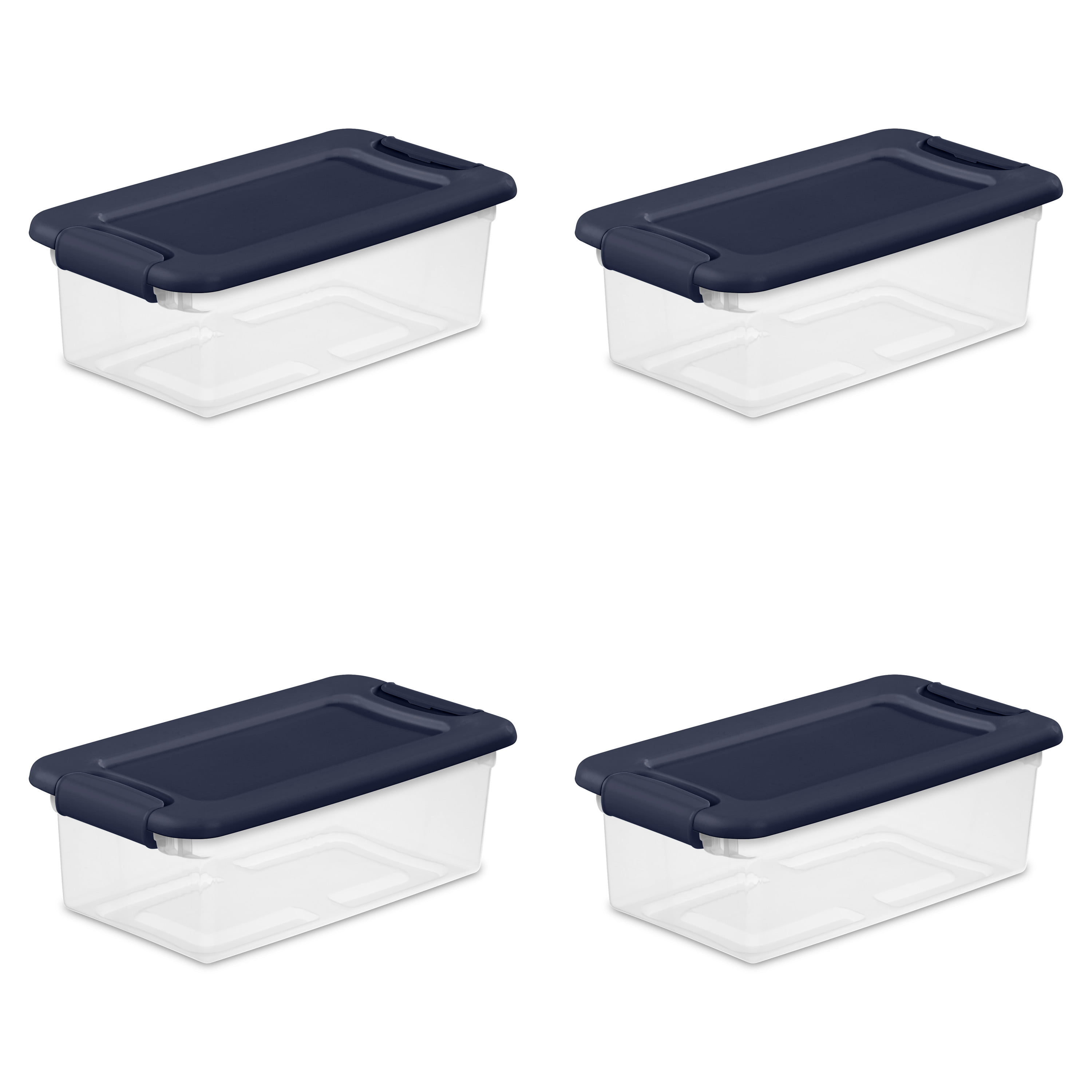 Set of 3 Large Storage Containers 105 Quart Clear Plastic Totes Latching  Lids