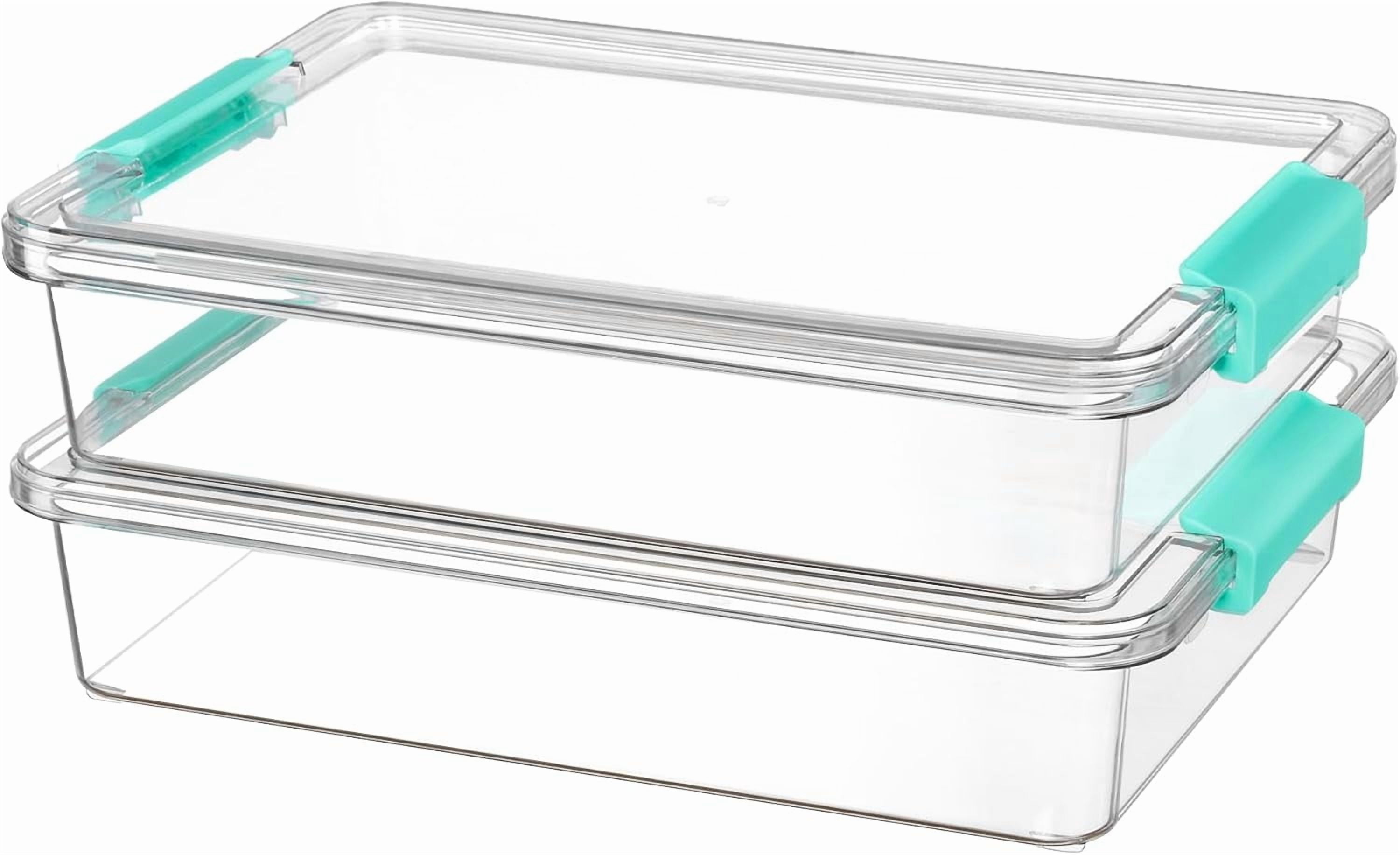 6 Qt Plastic Storage Bins with Lids, Clear Sensory Bins, Arts Crafts Organizers and Storage, Stackable Containers for Home Office and School Supplies, 2 Pack