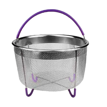6 Qt Steamer Basket & Strainer - Heavy Duty Stainless Steel Mesh Insert with Cool-Touch Handle | Fits Most Pressure Cookers & Multi-Cookers