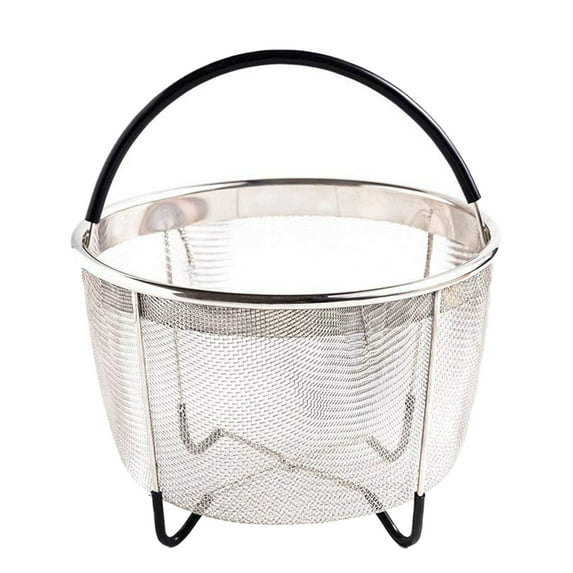 6 Qt Steamer Basket & Strainer - Heavy Duty Stainless Steel Mesh Insert with Cool-Touch Handle | Fits Most Pressure Cookers & Multi-Cookers