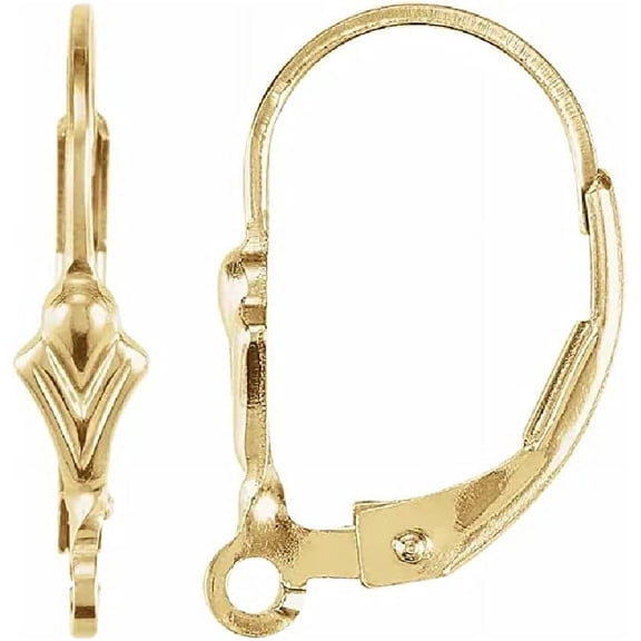 6 Qty 14K Yellow Gold-Filled Fleur-de-Lis Lever Back Earring Top with Ring | Earwires Leverback Components for Drop  Dangle  Hoop Earrings (3 Pairs)