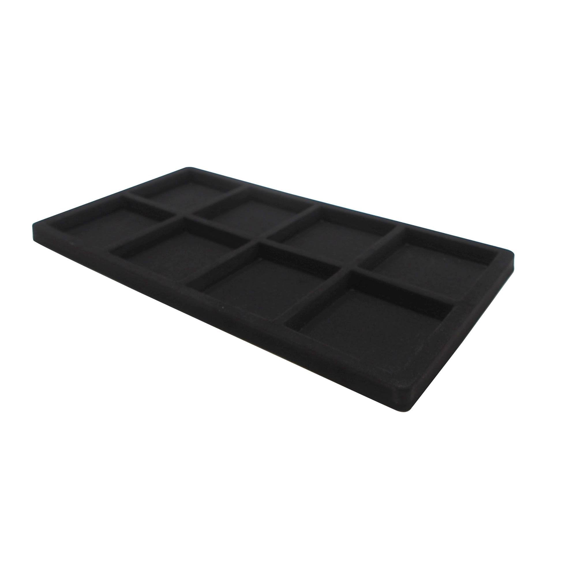 Flocked Insert 6 Qty Cowhide-Black 8 Slot Flocked Storage Tray Inserts - For ...