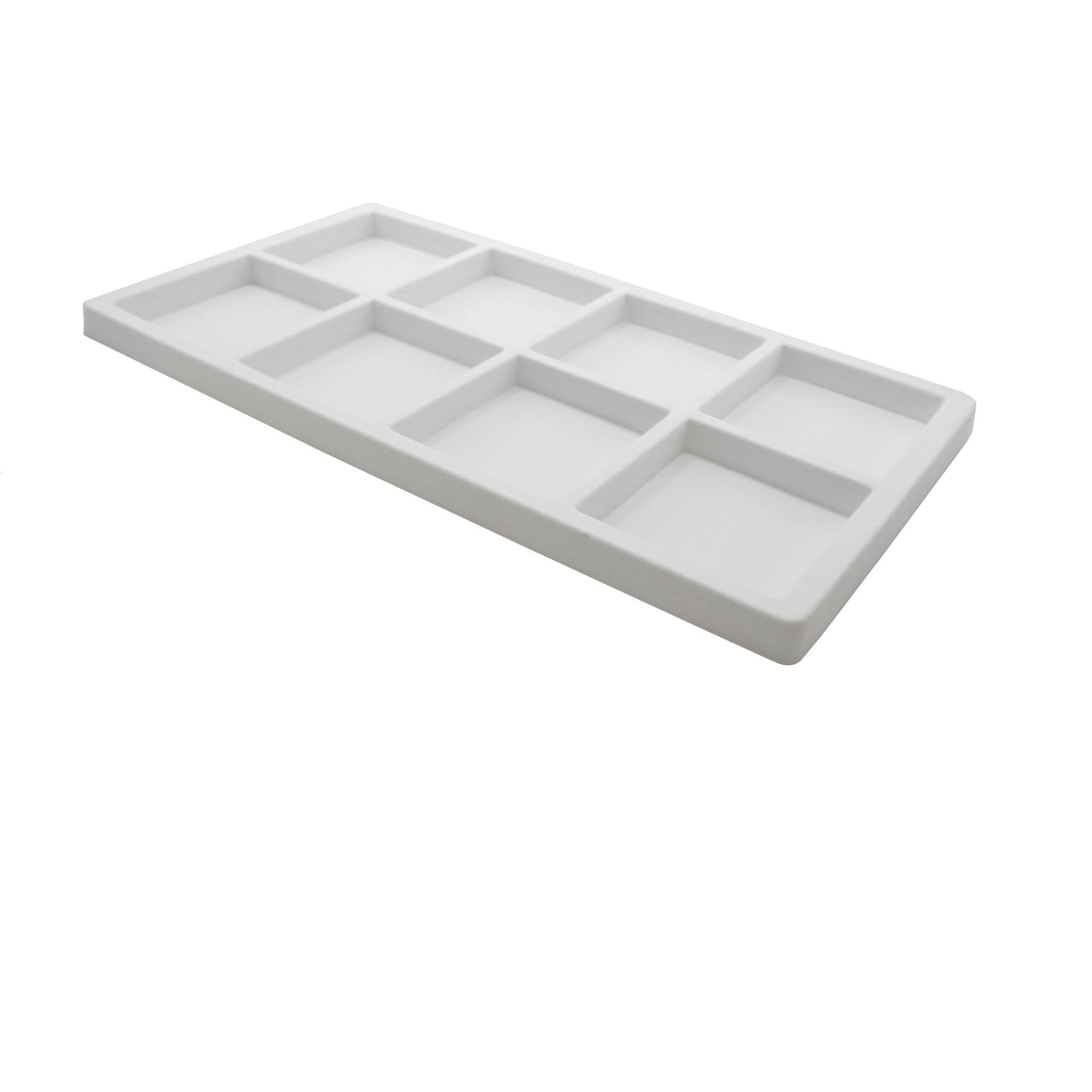 Flocked Insert 6 Qty Ivory-Tusk White 8 Slot Flocked Storage Tray Inserts - For ...
