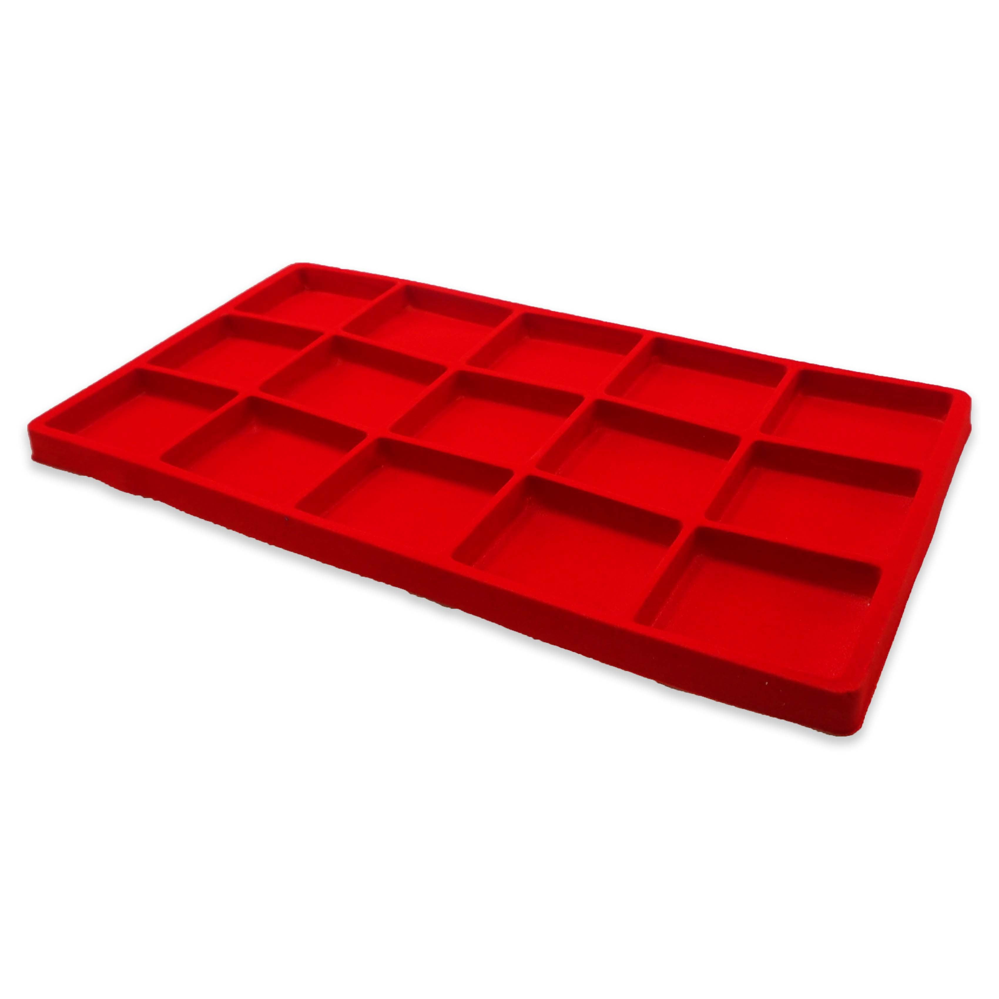 Flocked Insert 6 Qty Macaw-Red 15 Slot Flocked Storage Tray Inserts - For Merchandise ...