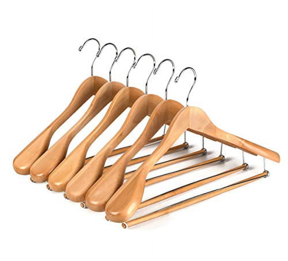 https://i5.walmartimages.com/seo/6-Quality-Luxury-Wooden-Suit-Hangers-Wide-Wood-Hanger-for-Coats-and-Pants-with-Locking-Bar-6-Natural-Finish_0934d078-9506-4432-b938-c1338e5e9ac4.314cc12f689ce8ee570d9cec07632364.jpeg