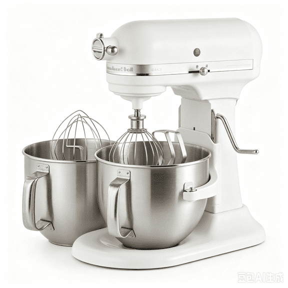 6 Quart 660W Stand Mixer,10Speed Kitchen Mixer With Whisk & Slicer Attachments, Warm White