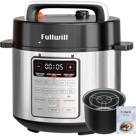 6 Quart 9 in 1 Electric Pressure Cooker with 12 Presets Slow Cooker Rice Cooker Steamer Saut Yogurt Maker Warmer Bestseling