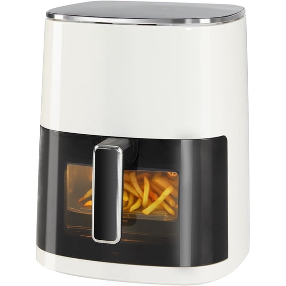 6 Quart Air Fryer with Viewing Window 12-in-1 Function White