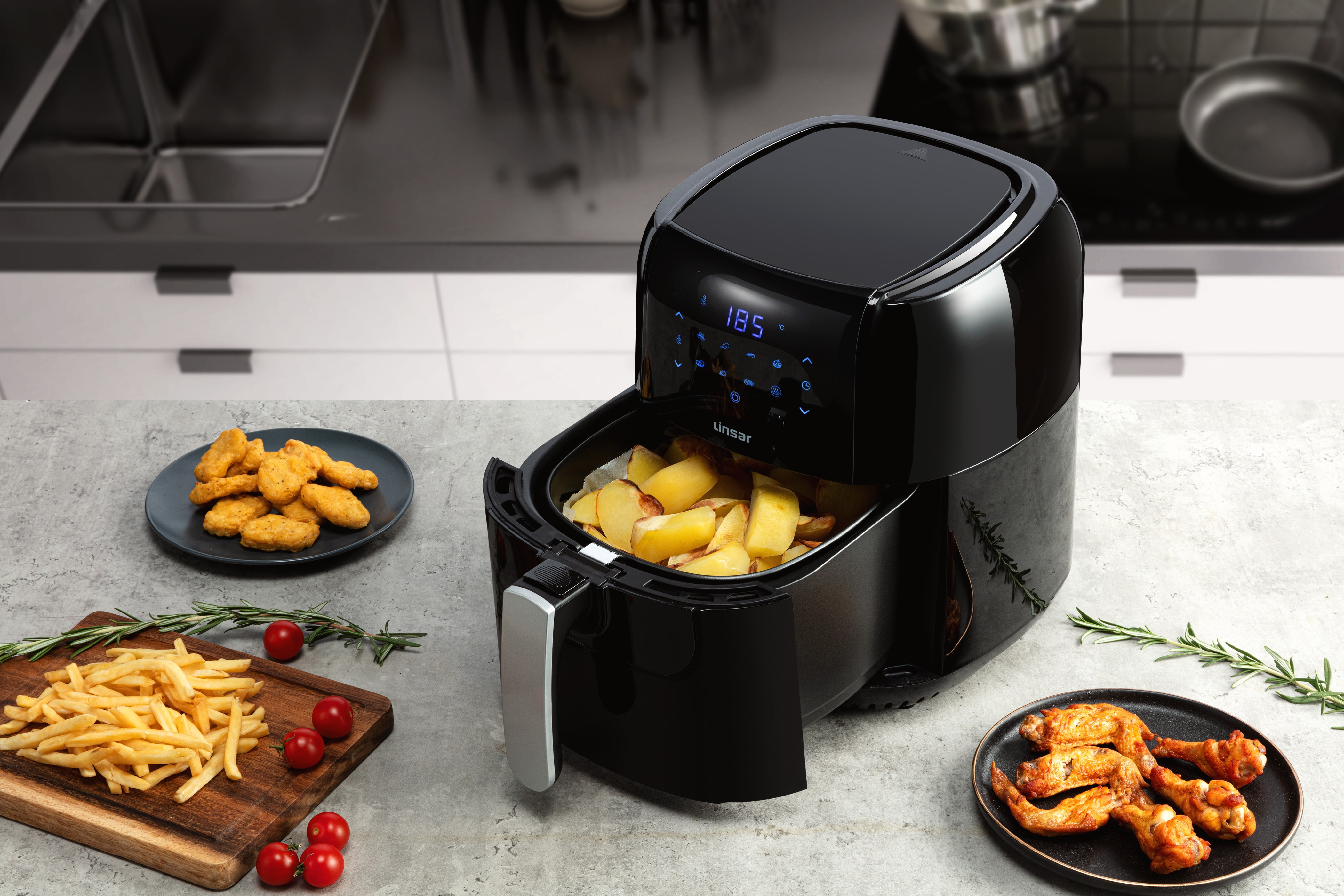 Gourmia 4 Qt Digital Air Fryer with Guided Cooking, Black GAF486