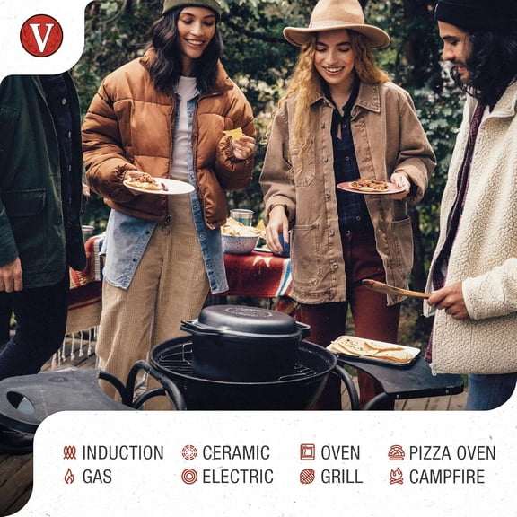 6-Quart Cast Iron Combo Cooker, Combination Dutch Oven and Skillet, Made in Colombia, 2-Piece Set