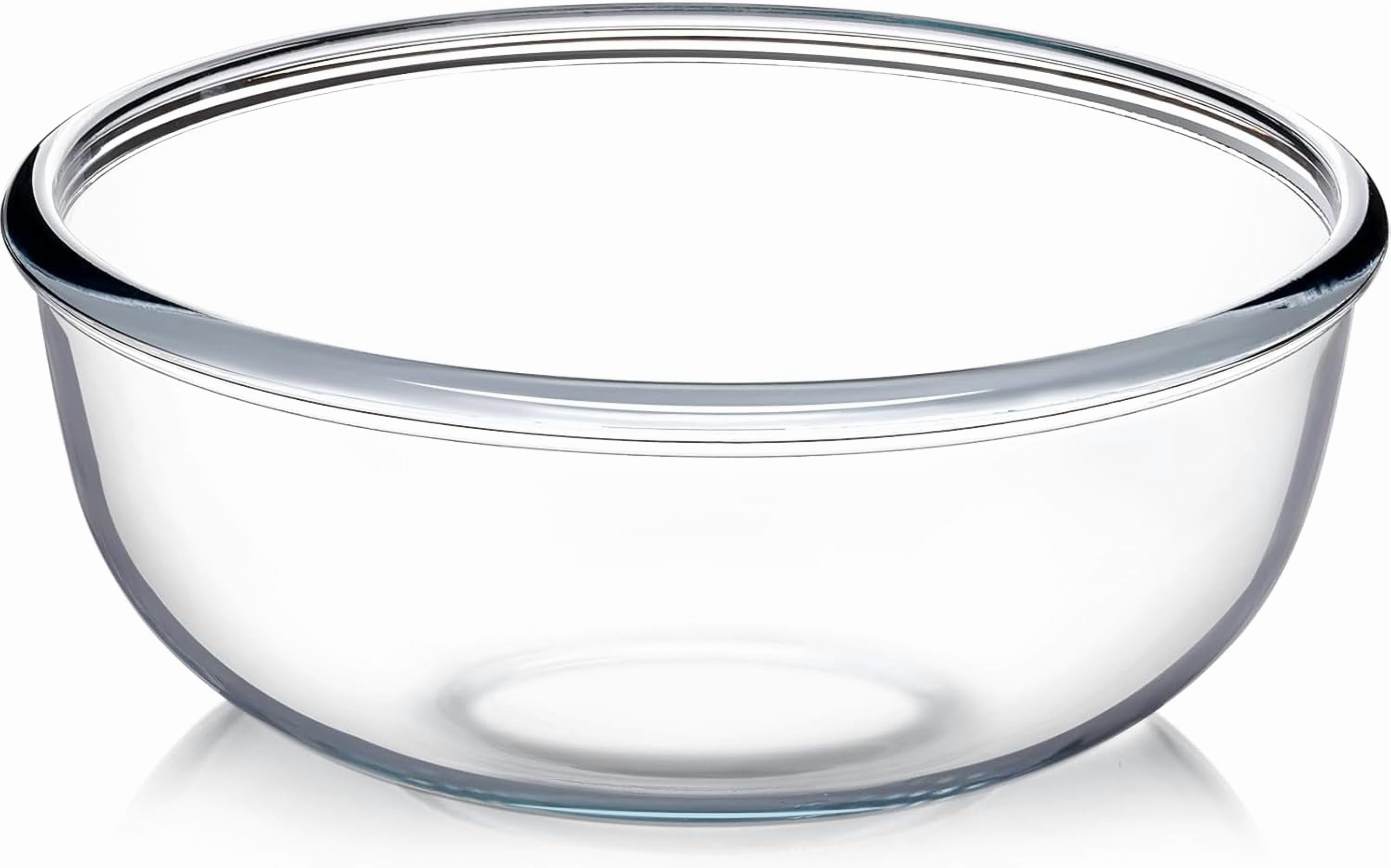 6 Quart Large Glass Mixing Bowl, Clear Large Salad Bowls Glass Big Mixing Bowls for Kitchen