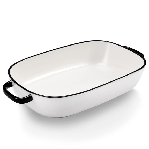 6 Quart Large Rectangular Ceramic Lasagna Baking Dish 16x11x3.5 Inch, Oven Safe 482F Casserole Pan with Side Handles for Oven Microwave Freezer Dishwasher