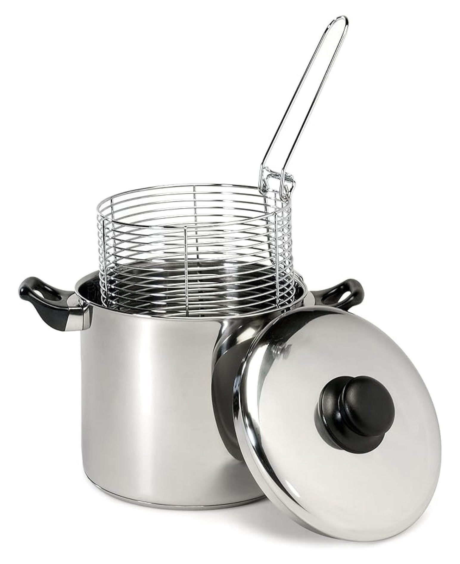 6 Quart Stainless Steel Stove Top Deep Fryer,Silver
