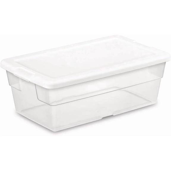 6-Quart Storage Bin Shoe Box - Clear (4)
