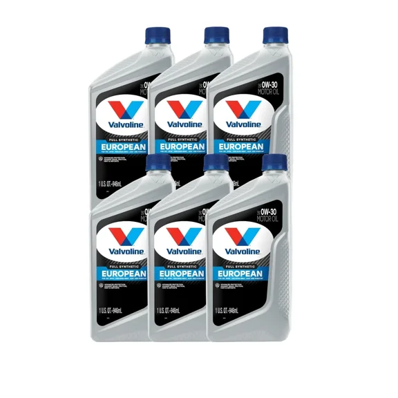 6 Quarts European Vehicle Full Synthetic SAE 0W-30 Motor Oil Set 6 x 1 qt