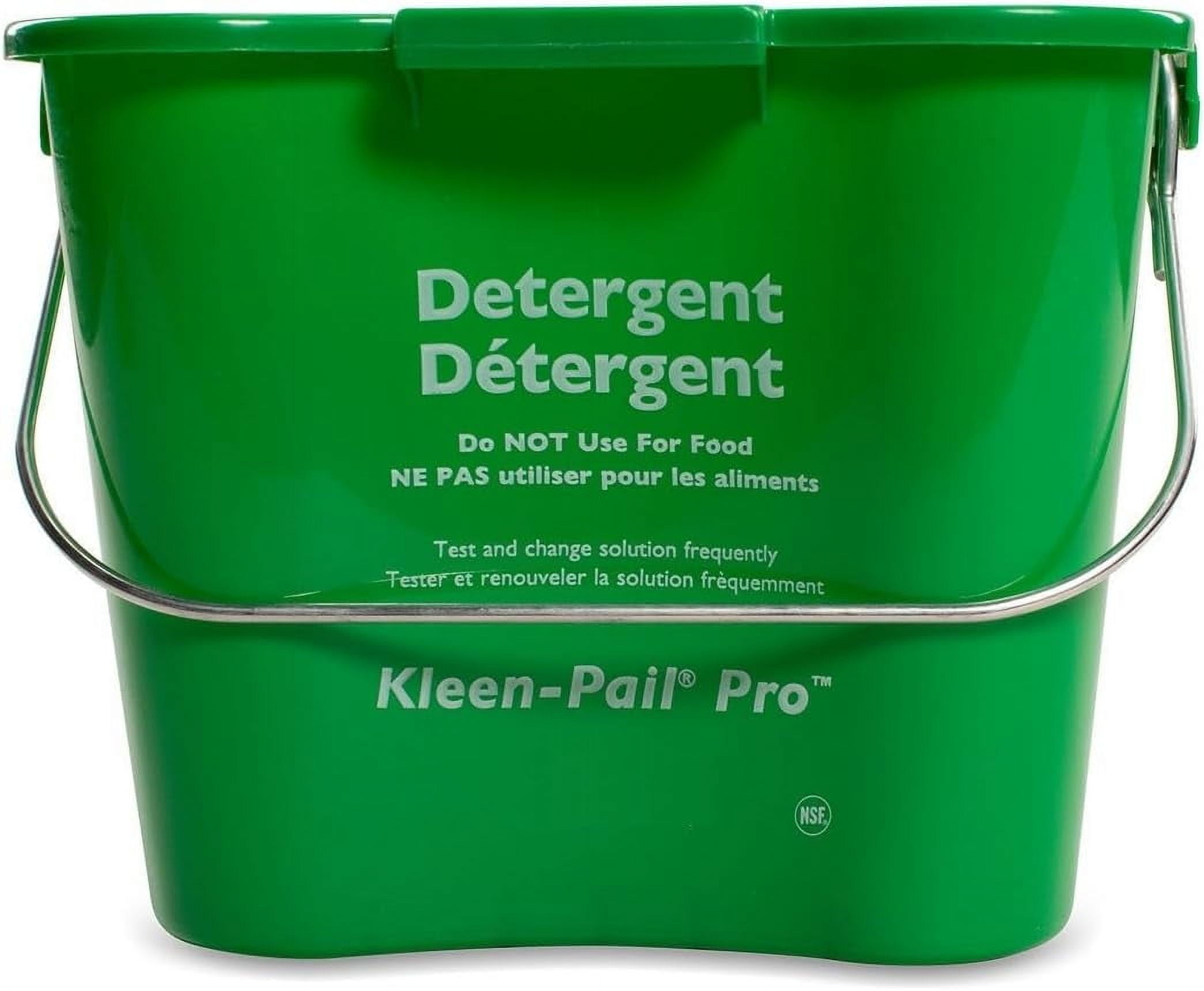 - 6 Quarts Kleen-Pail Pro Cleaning Bucket Green Color Plastic- Detergent Pail Cleaning Bucket with Bail Handle for Household Cleaning Mopping Kitchens Restaurants and Janitorial Use