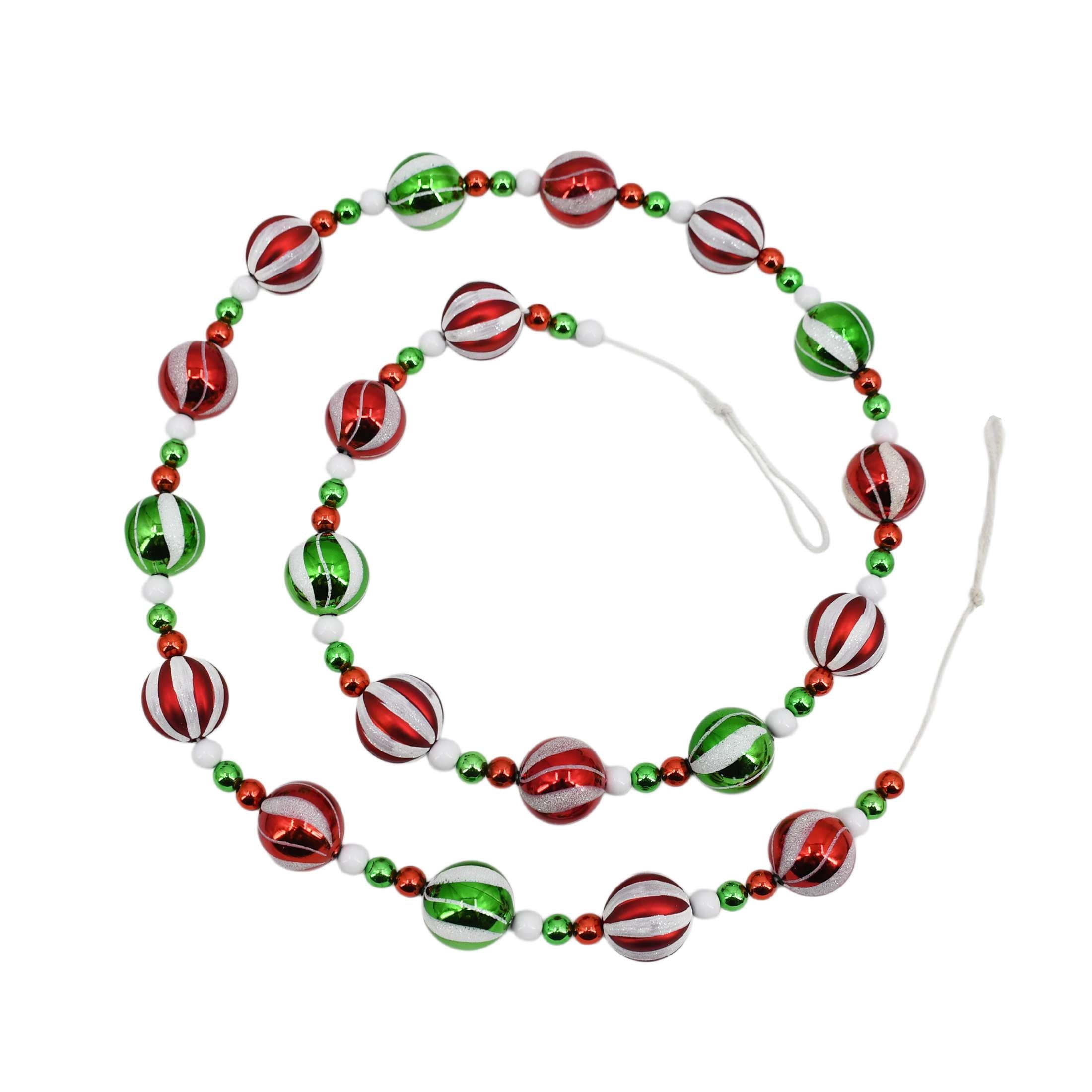 Ball Christmas Garland, Red/White/Green, 6', by Holiday Time