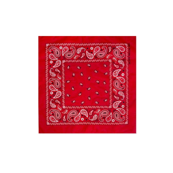 6 RED Paisley Bandana Mask Headband Scarf Face Covering | 100% Cotton Bandana for Unisex