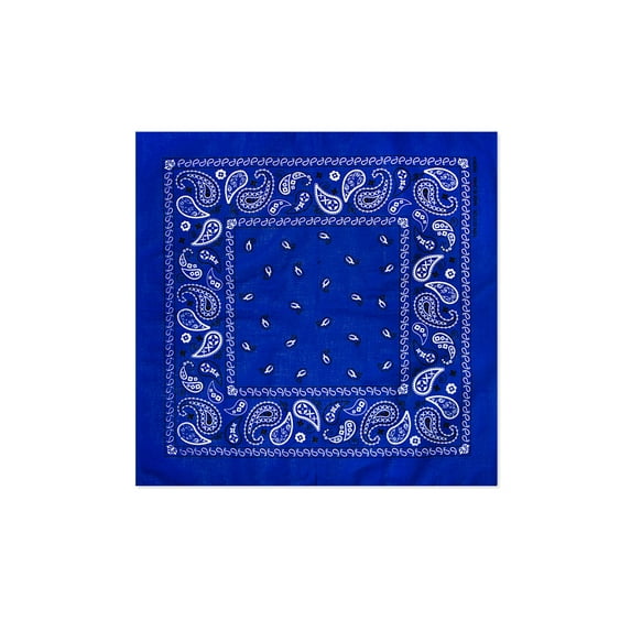 6 ROYAL Paisley Bandana Mask Headband Scarf Face Covering | 100% Cotton Bandana for Unisex