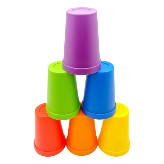 6 Rainbow Stacking Cups by Skoolzy