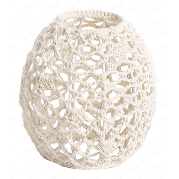 6" Rattan Lamp Boho Shades Replacement Cover | High-Quality Bohemian Rattan | Woven Lampshade for Floor Lamps Pendant Light Chandelier Wall Sconces(White WebBall)