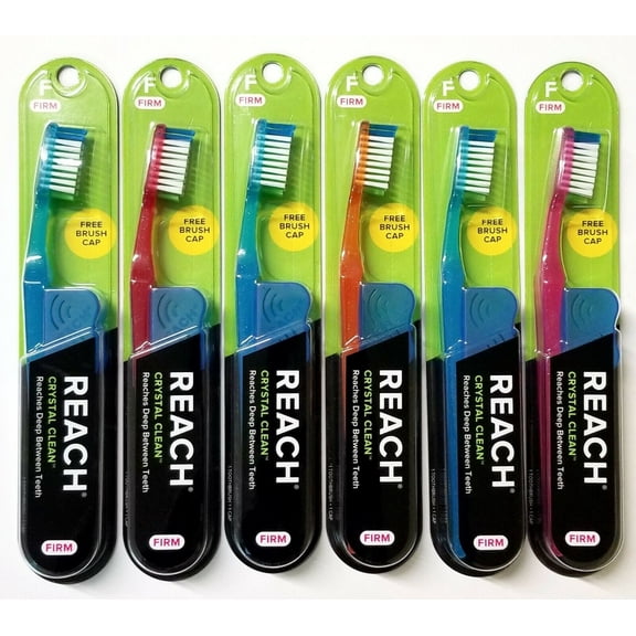 6 Reach Toothbrush Crystal Clean MEDIUM Toothbrushes Bristles