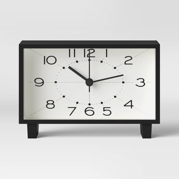 6" Rectangle Mantel Clock - Modern Analog Table Clock, No Alarm Function