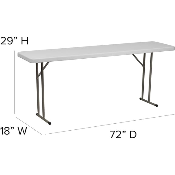 6' Rectangular Plastic Folding Table, Long Plastic Foldable Table for Residential Indoor/Outdoor Events, White