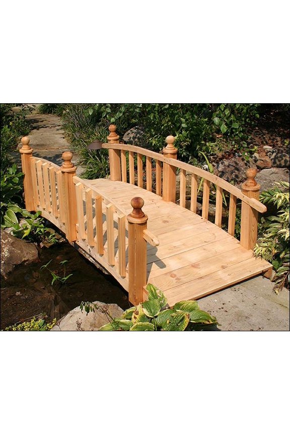 6' Red Cedar Limerick Picket Rail Bridge