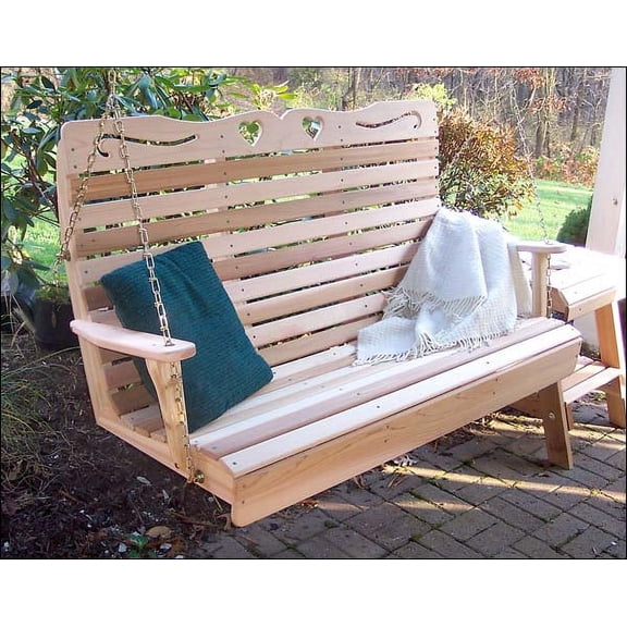 6' Red Cedar Royal Sweetheart Highback Porch Swing