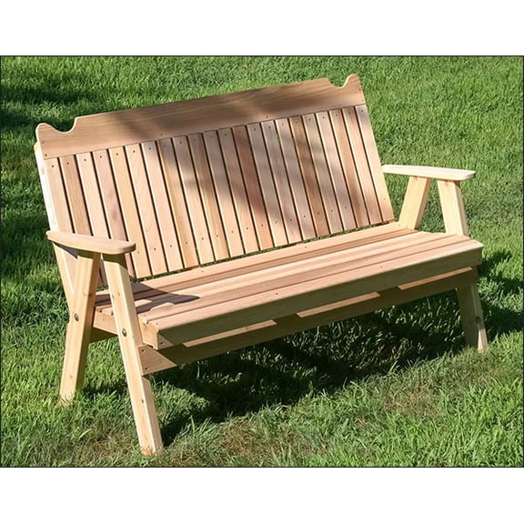 6' Red Cedar Straightback Garden Bench