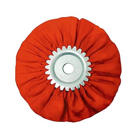 6" Red Treated Airway Buff - 5/8" & 1/2" Arbor