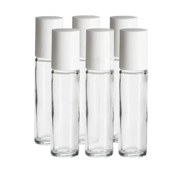 6 Refillable 10 ML Roll On Kit, Glass Roller Balls