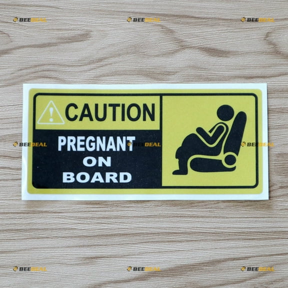 6" Reflective Caution Pregnant On Board Warning Decal Sticker Car Vinyl