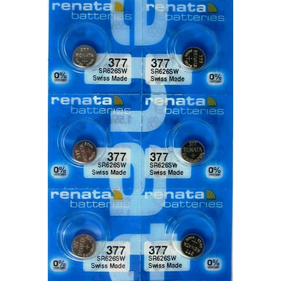 6 Renata Silver Oxide Watch Batteries For Renata 377 Button Cell