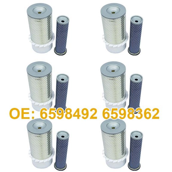 6 Replacement for Bobcat 6598492 - 6598362 Air Filter Set