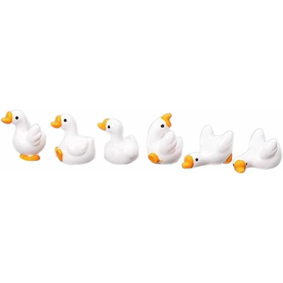 6 Resin Goose Car Dashboard Mirror Ornament Statue for Desk Garden