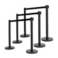 thumbnail image 1 of 6 Retractable Belt Stanchions with Black Belt + 1 Wall Receiver, VIP Crowd Control, 1 of 6