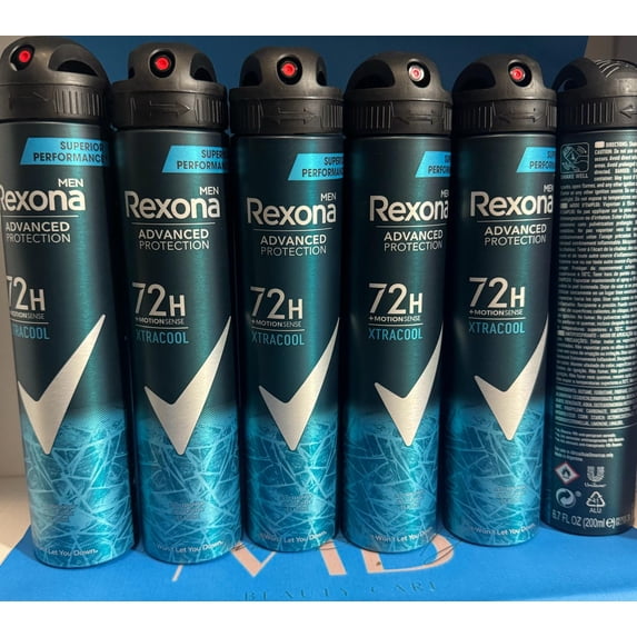 6 Rexona Superior Performance Deodorant Body Spray Extra Cool Fresh 200ml 72H
