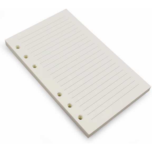6-Ring A6 Binder/Planner Refill Paper, 6 Hole,6 3/4 x 4 1/8 Inches Refillable White Paper for Loose Leaf Binder Notebook Diary Traveler Journal Inserts, 80 Sheets/160 Pages,Lined