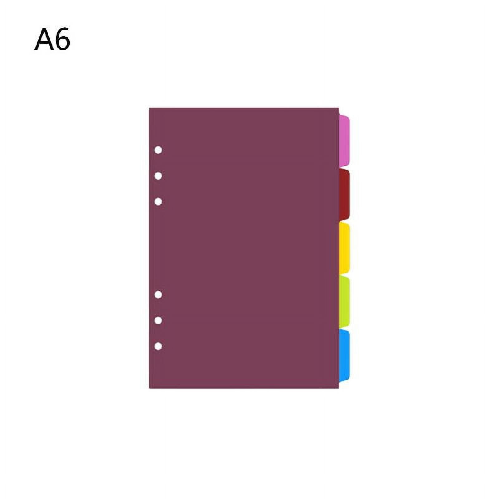 6 Ring Binder Dividers Tab Dividers Loose Leaf Binder Index Separator 5