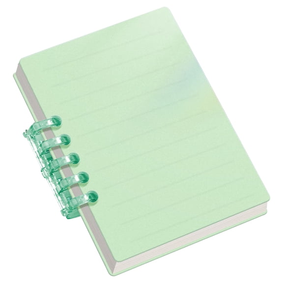 6-Ring Pocket Notebook,A7 Size,Small Refillable Notebook,Mini Discbound Notebooks,Removable Notepads,Portable Memo Pad,Loose Notebooks For Office & Work Record,Journal for Writing (4x2.8")(Light GN)