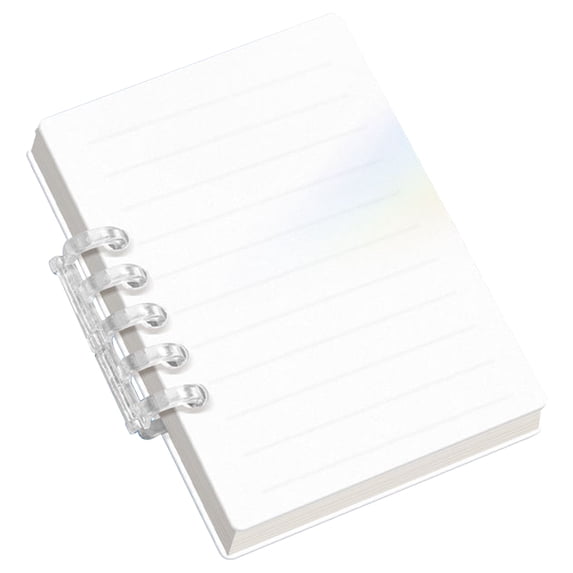 6-Ring Pocket Notebook,A7 Sizes,Small Refillable Notebook,Mini Discbound Notebooks,Removable Notepads,Portable Memo Pad,Loose Notebooks For Office & Work Record,Journal for Writing (4x2.8")(White)